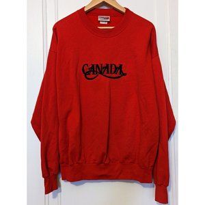 Vintage 90s Chalk Line CANADA Embroidered Red Crewneck Sweatshirt Men's Size XL